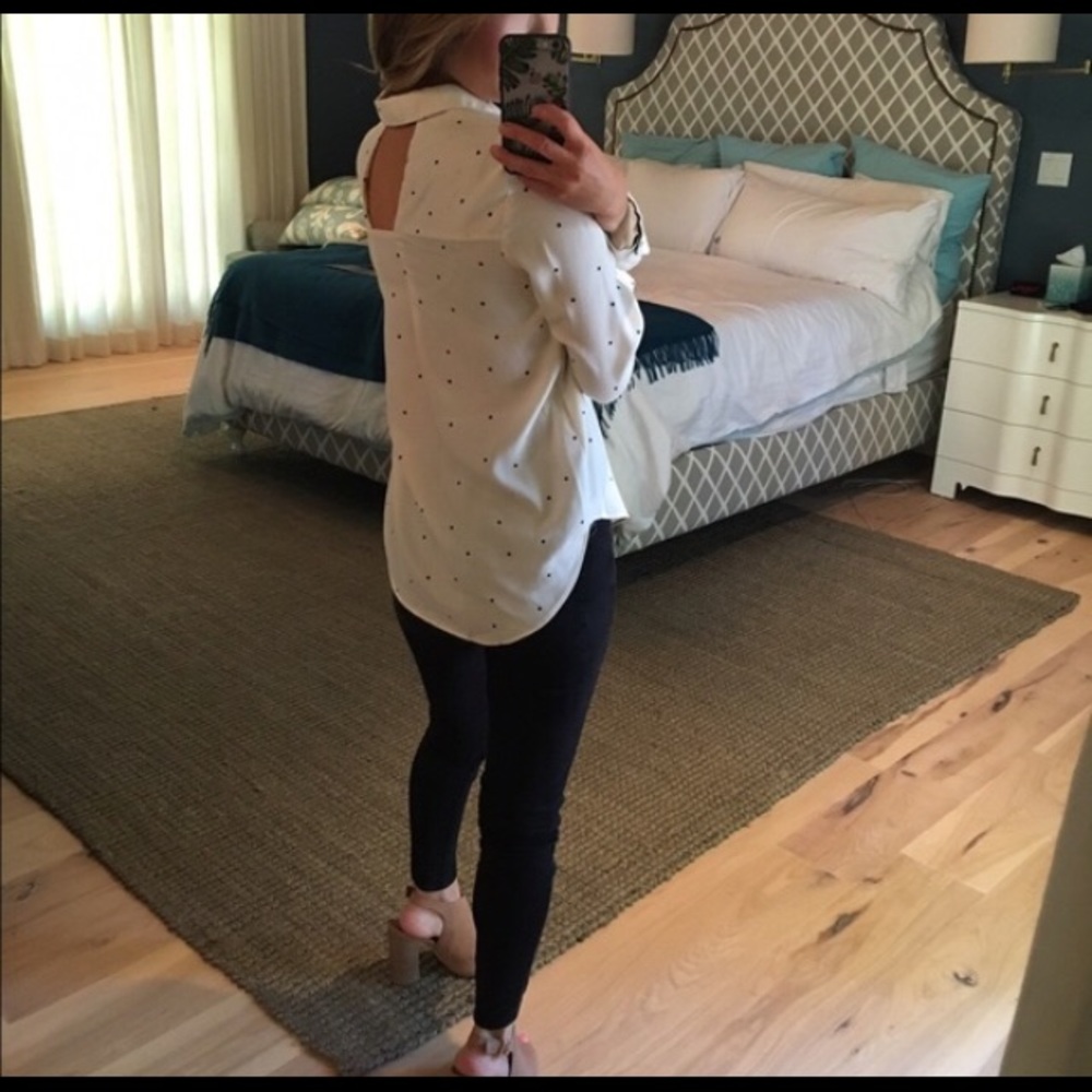 Unique Cream Polka Dot Blouse